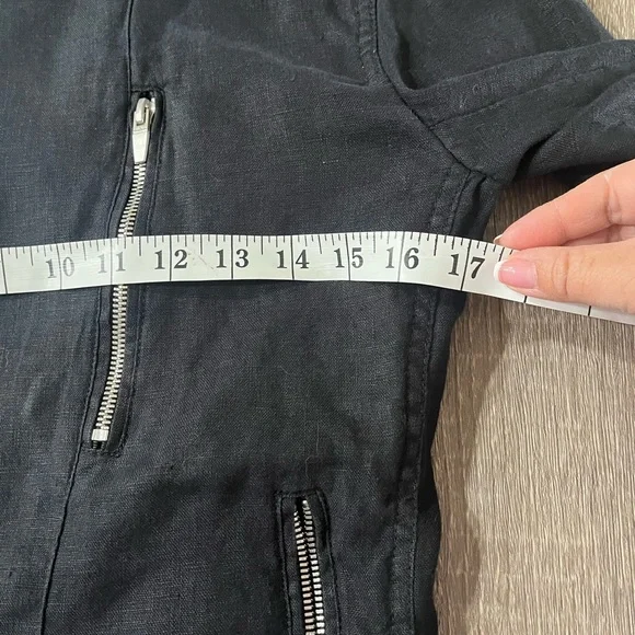 Zara linen Black Zip-Up Jacket - Picture 7 of 9